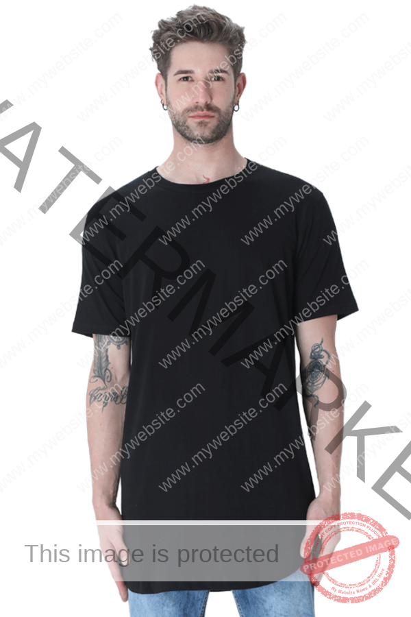 Men Longline Curved TShirt